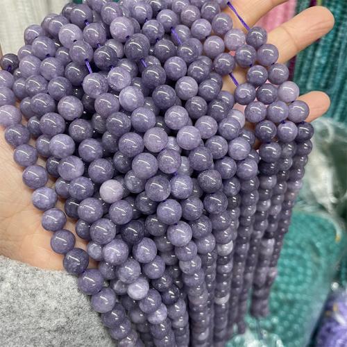 Purple Chalcedony, Runde, mode smykker & du kan DIY & forskellig størrelse for valg, lilla, Solgt Per Ca. 38 cm Strand