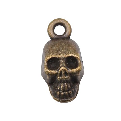 Tibetan Style Skull Pendants, plated, vintage & fashion jewelry & DIY, more colors for choice, 16x8mm, Sold By PC