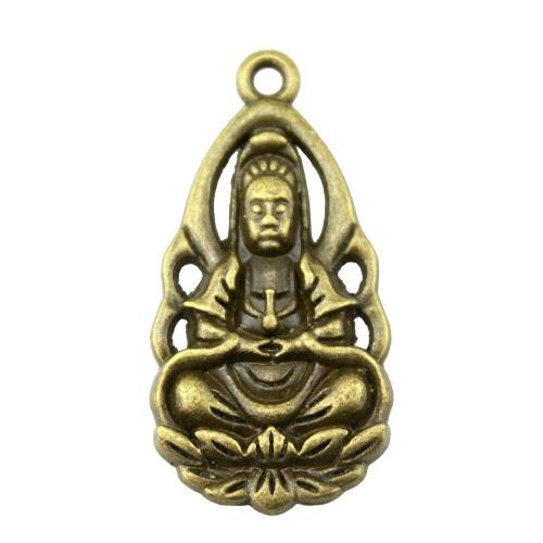Tibetan Style Pendants, Guanyin, plated, vintage & fashion jewelry & DIY, more colors for choice, 36x18mm, Sold By PC