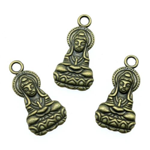 Tibetan Style Pendants, Guanyin, plated, vintage & fashion jewelry & DIY, more colors for choice, 26x13mm, Sold By PC