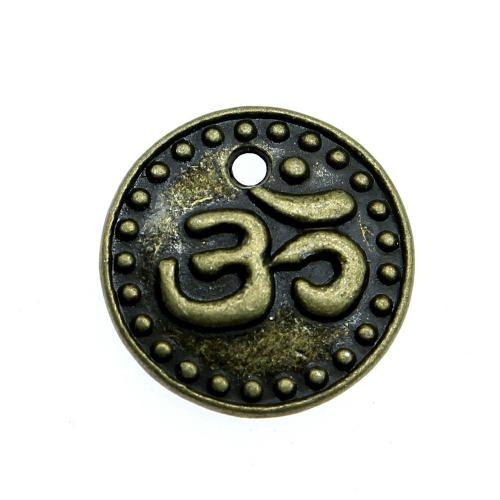 Zinc Alloy Flat Round Pendants plated vintage & fashion jewelry & DIY 15mm Sold By PC