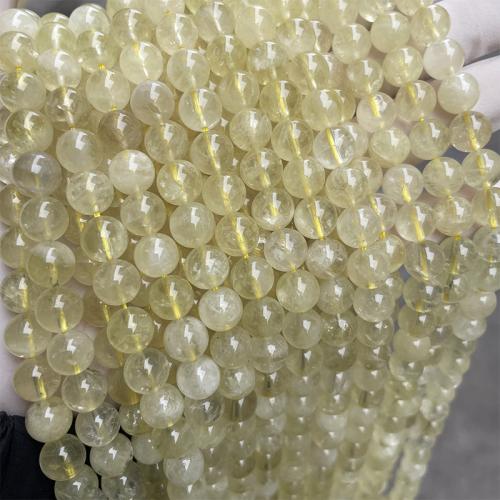 Natural Quartz Jewelry Beads, Lemon Quartz, Round, fashion jewelry & DIY & different size for choice, yellow, Sold Per Approx 38 cm Strand