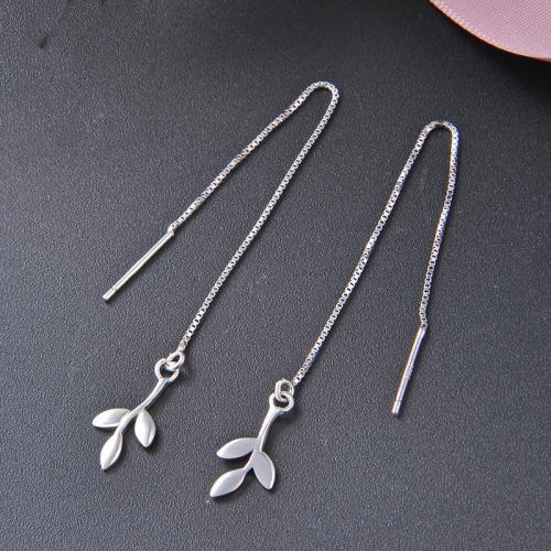 925 Sterling Silver Drop &  Dangle Earrings Leaf fashion jewelry & for woman nickel lead & cadmium free Sold By Pair