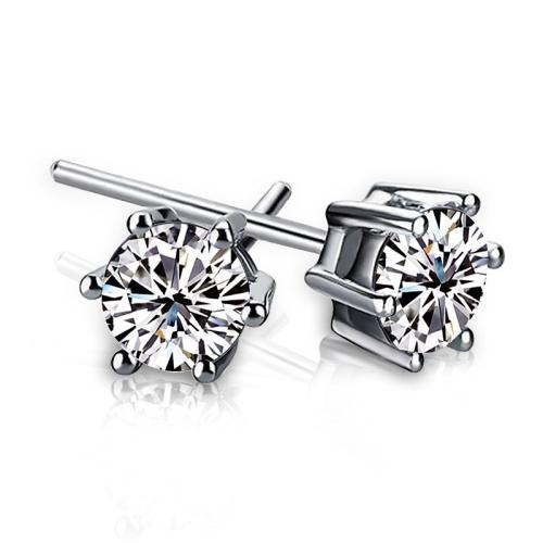 Cubic Zirconia Micro Pave Sterling Silver Earring, 925 Sterling Silver, fashion jewelry & different size for choice & different styles for choice & micro pave cubic zirconia & for woman, nickel, lead & cadmium free, Sold By Pair
