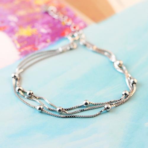 925 Sterling Silver Bangle Bracelet with 3cm extender chain fashion jewelry & multilayer & for woman nickel lead & cadmium free Length Approx 16.5 cm Sold By PC