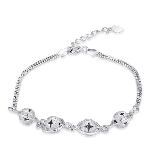 925 Sterling Silver Bangle Bracelet, with 3.5cm extender chain, Double Layer & fashion jewelry & for woman, nickel, lead & cadmium free, Length:Approx 16.5 cm, Sold By PC