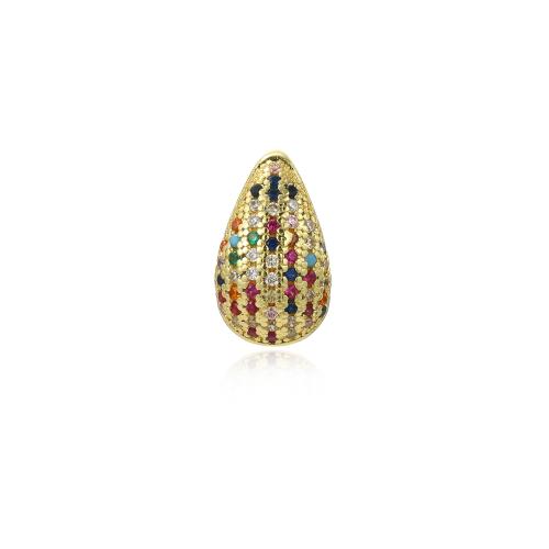 Cubic Zirconia Micro Pave Brass Pendant Teardrop high quality plated DIY & micro pave cubic zirconia nickel lead & cadmium free Sold By PC
