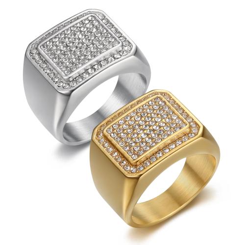 Nerezové Šatonové prst prsten, 304 Stainless Steel, různé velikosti pro výběr & pro muže & s drahokamu, více barev na výběr, Prodáno By PC