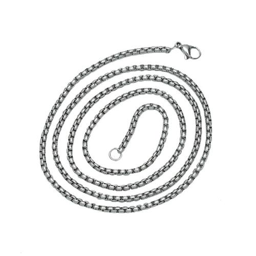 Stainless Steel Chain Necklace, 304 Stainless Steel, polished, DIY & different size for choice, original color, Sold By PC