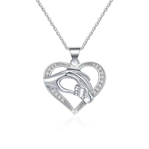 Cubic Zircon Micro Pave 925 Sterling Silver Necklace micro pave cubic zirconia & for woman Length Approx 41-50 cm Sold By PC