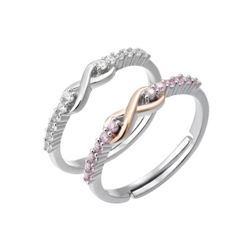 Cubic Zirconia Micro Pave 925 Sterling Silver Rings, micro pave cubic zirconia & for woman, more colors for choice, Sold By PC