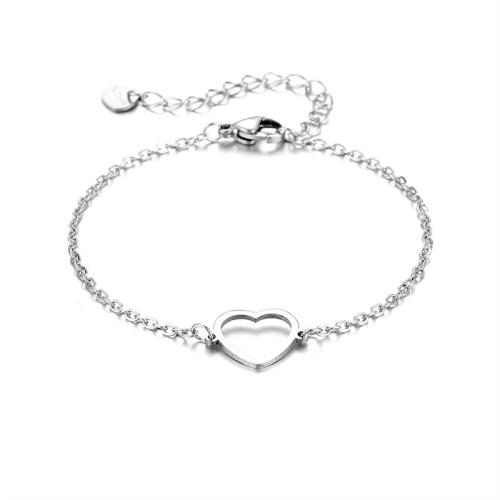 925 Sterling Silver Bangle Bracelet with 3CM extender chain Heart for woman Length Approx 16.5 cm Sold By PC