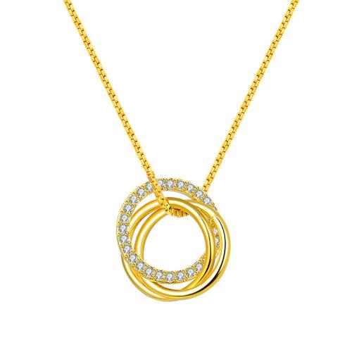 Cubic Zircon Micro Pave 925 Sterling Silver Necklace micro pave cubic zirconia & for woman Length Approx 42 cm Sold By PC