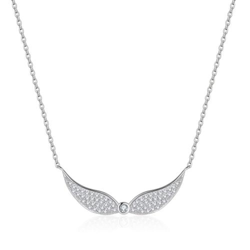 Cubic Zircon Micro Pave 925 Sterling Silver Necklace with 5CM extender chain micro pave cubic zirconia & for woman Length Approx 45 cm Sold By PC