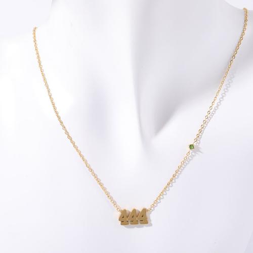 Titanstahl Halskette, mit Verlängerungskettchen von 5cm, verschiedene Stile für Wahl & Micro pave Zirkonia & für Frau, goldfarben, Länge 36 cm, verkauft von PC