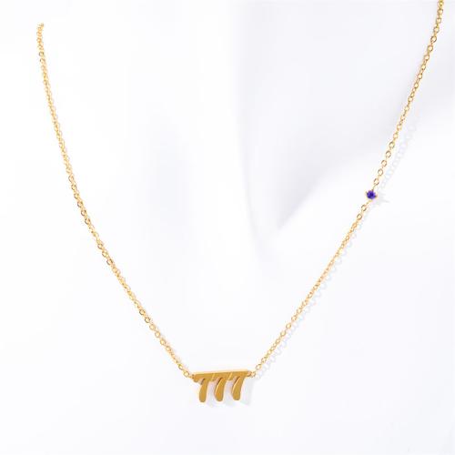 Titanstahl Halskette, mit Verlängerungskettchen von 5cm, verschiedene Stile für Wahl & Micro pave Zirkonia & für Frau, goldfarben, Länge:36 cm, verkauft von PC