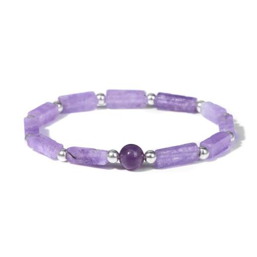 Quartz Bracelets, Tibetan Style, with Amethyst, handmade, Unisex, purple, Sold By PC