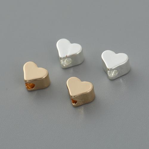 Brass Jewelry Beads, Heart, plated, DIY, more colors for choice, nickel, lead & cadmium free, 5x6mm, Sold By PC