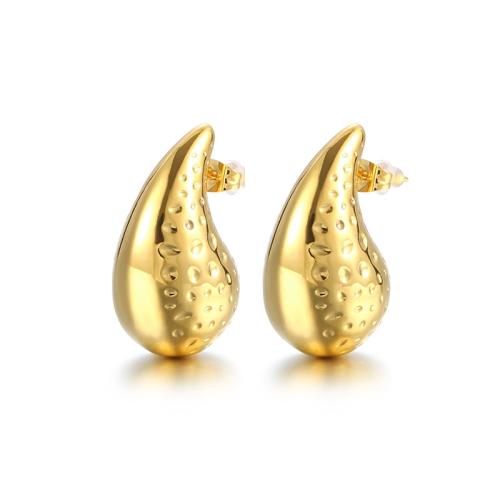 Stainless Steel Stud Earrings 304 Stainless Steel Teardrop Vacuum Ion Plating fashion jewelry & for woman Sold By Pair