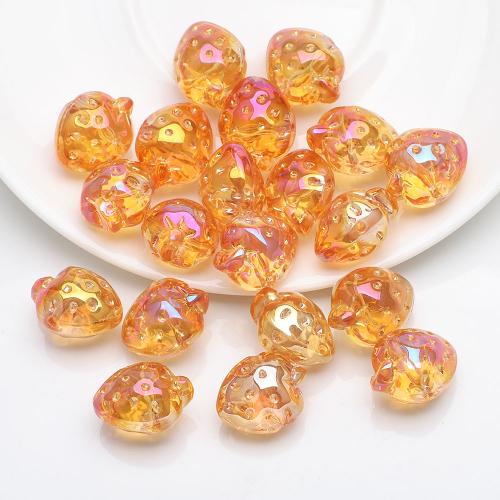 Perles en verre de mode, fraise, DIY, plus de couleurs à choisir, 13x11x16mm, Trou:Environ 2mm, Environ 100PC/sac, Vendu par sac