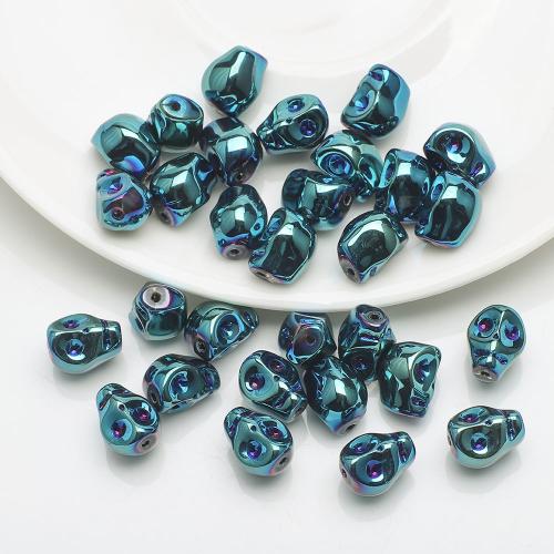 Fashion Glass Beads, Skull, DIY, more colors for choice, 8x8x10mm, Hole:Approx 1mm, Approx 100PCs/Bag, Sold By Bag