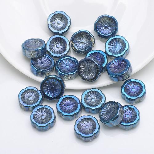 Fashion Glass Beads, Flower, DIY, more colors for choice, 14x5x14mm, Hole:Approx 1.2mm, Approx 100PCs/Bag, Sold By Bag
