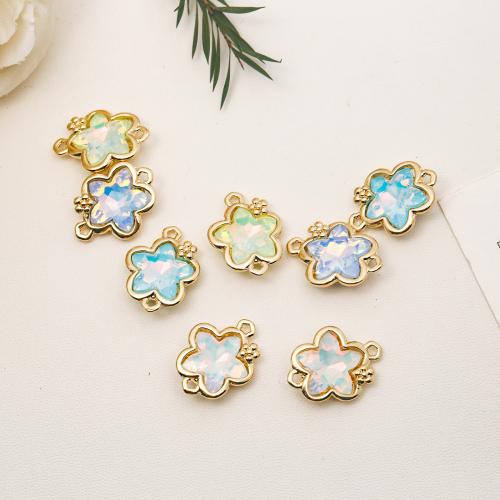 Tibetan Style Connector, Flower, plated, DIY & micro pave cubic zirconia & 1/1 loop, more colors for choice, nickel, lead & cadmium free, 16.30x21.70mm, 30PCs/Bag, Sold By Bag