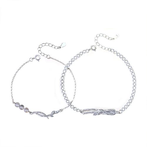 Brass Bracelet & Bangle, plated, Unisex & different styles for choice, platinum color, Sold By PC
