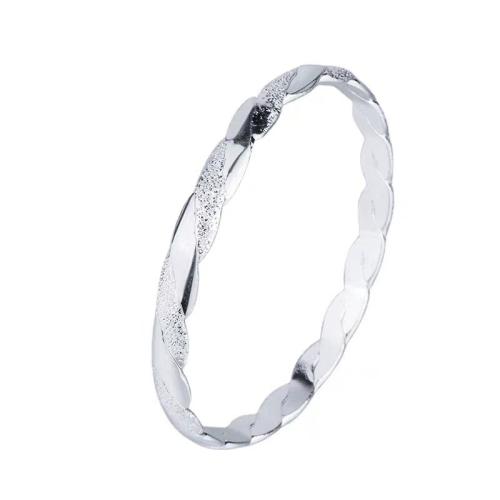 Brass Bracelet & Bangle plated for woman silver color Inner Approx 58mm Sold By PC