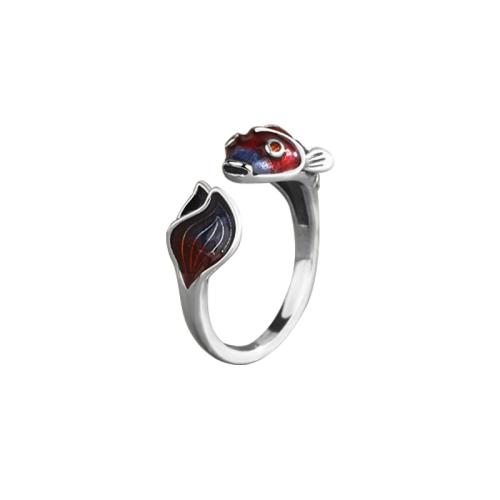 Ring Finger mosiądz, Powlekane, dla kobiety & naklejka epoksydowa, oryginalny kolor, sprzedane przez PC