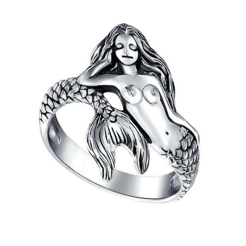 Brass Finger Ring, Mermaid, plated, for man, original color, Sold By PC