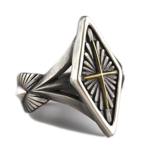 Brass δάχτυλο του δακτυλίου, Ορείχαλκος, επιχρυσωμένο, για άνδρες και γυναίκες, αρχικό χρώμα, Sold Με PC