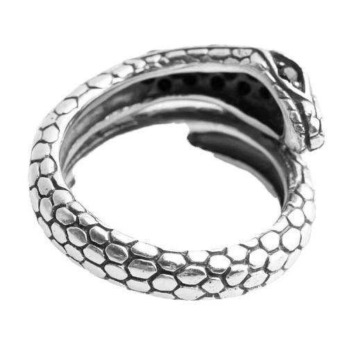 Cúbicos Circonia Micro Pave anillo de latón, metal, Serpiente, chapado, unisexo & micro arcilla de zirconia cúbica, más colores para la opción, Vendido por UD