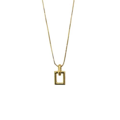 Brass Necklace with 5cm extender chain plated for woman golden Length 40 cm Sold By PC
