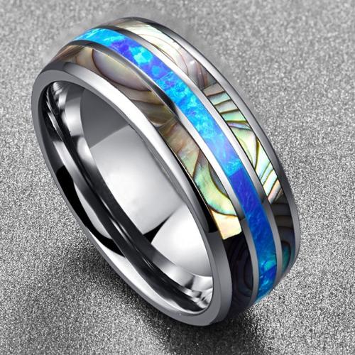 Andere Ring für Männer, Titanstahl, mit Muschel, verschiedene Größen vorhanden & für den Menschen, blau, verkauft von PC