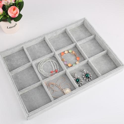 Velveteen Multi Formål smykker Display, med Fibreboard med middel tæthed, forskellige stilarter for valg, grå, 350x240x30mm, Solgt af PC