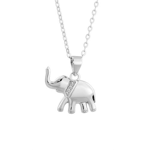 Cubic Zirconia Micro Pave 925 Sterling Silver Pendant Elephant platinum plated micro pave cubic zirconia & for woman Sold By PC