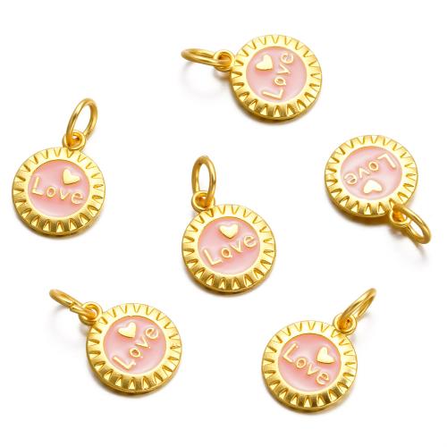 Tibetan Style Enamel Pendants, gold color plated, DIY & different styles for choice, pendant length 9-21mm, Sold By PC
