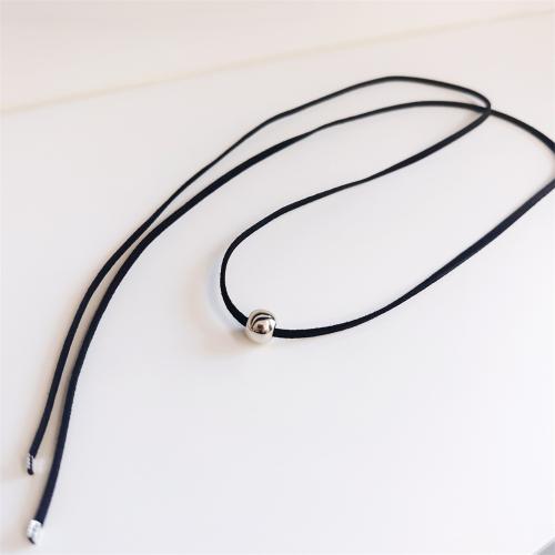 Fashion Choker Necklace Velveteen with Copper Coated Plastic fashion jewelry & for woman black Length Approx 120 cm Sold By PC