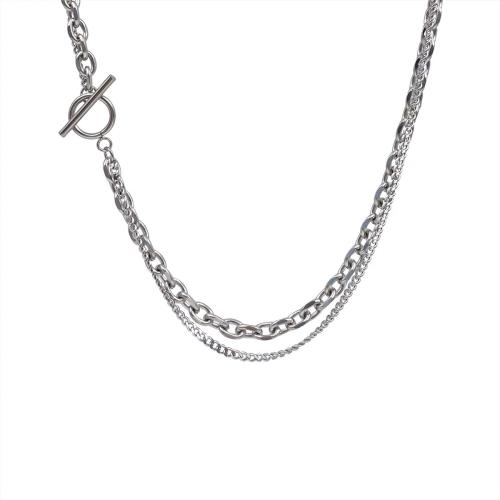 Titanium Steel Necklace polished fashion jewelry & for woman original color Sold By PC