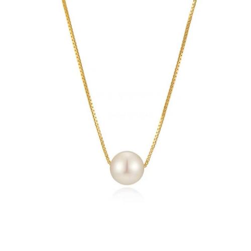 Plastic Pearl Necklace, with brass chain, with 5cm extender chain, plated, fashion jewelry & different size for choice & for woman, more colors for choice, Length:Approx 40 cm, Sold By PC