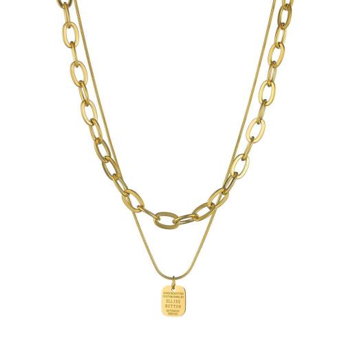 Messing Halskette, mit Verlängerungskettchen von 7cm, plattiert, Doppelschicht & Modeschmuck & für Frau, keine, Länge:ca. 40 cm, ca. 45 cm, verkauft von PC