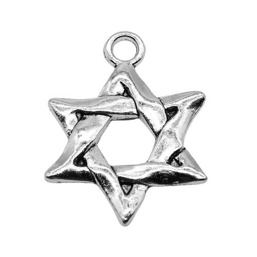 Tibetan Style Hollow Pendants, Hexagram, antique silver color plated, vintage & fashion jewelry & DIY, 25x34mm, Sold By PC