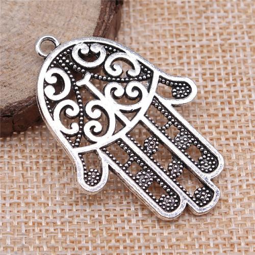 Tibetan Style Hand Pendants, antique silver color plated, vintage & fashion jewelry & DIY & hollow, 45x30mm, Sold By PC