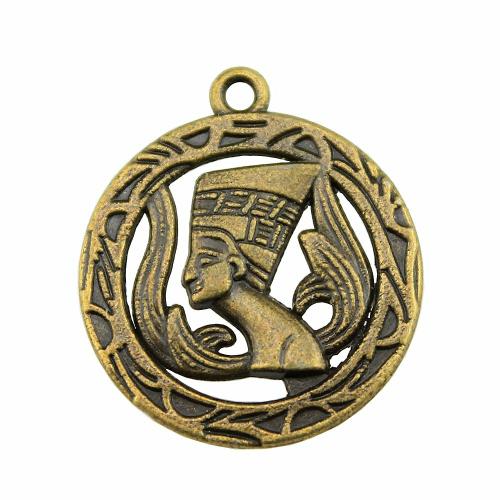 Tibetan Style Hollow Pendants, Flat Round, plated, vintage & fashion jewelry & DIY, more colors for choice, 22mm, Sold By PC
