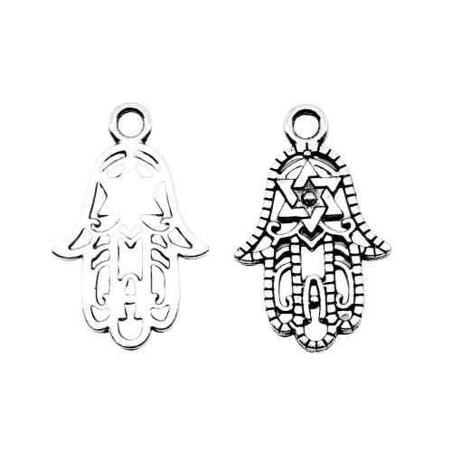 Tibetan Style Hand Pendants, antique silver color plated, vintage & fashion jewelry & DIY & hollow, 24x15mm, Sold By PC