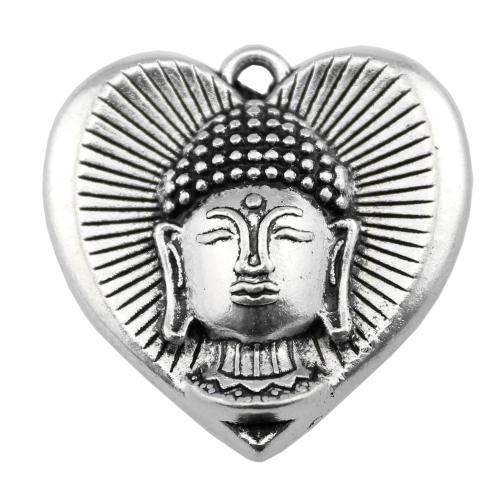 Tibetan Style Heart Pendants, antique silver color plated, vintage & fashion jewelry & DIY, 32x32mm, Sold By PC
