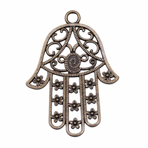 Tibetan Style Hand Pendants, plated, vintage & fashion jewelry & DIY & hollow, more colors for choice, 85x62mm, Sold By PC