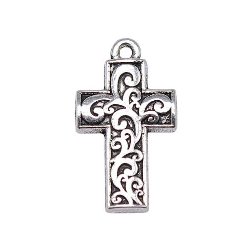 Tibetan Style Cross Pendants, plated, vintage & fashion jewelry & DIY, more colors for choice, 14x25mm, Sold By PC
