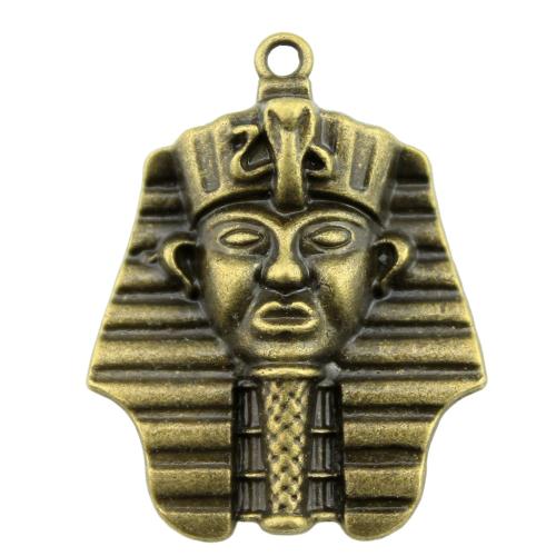 Tibetan Style Pendants, Egyptian Pharaoh, plated, vintage & fashion jewelry & DIY, more colors for choice, 36x28mm, Sold By PC